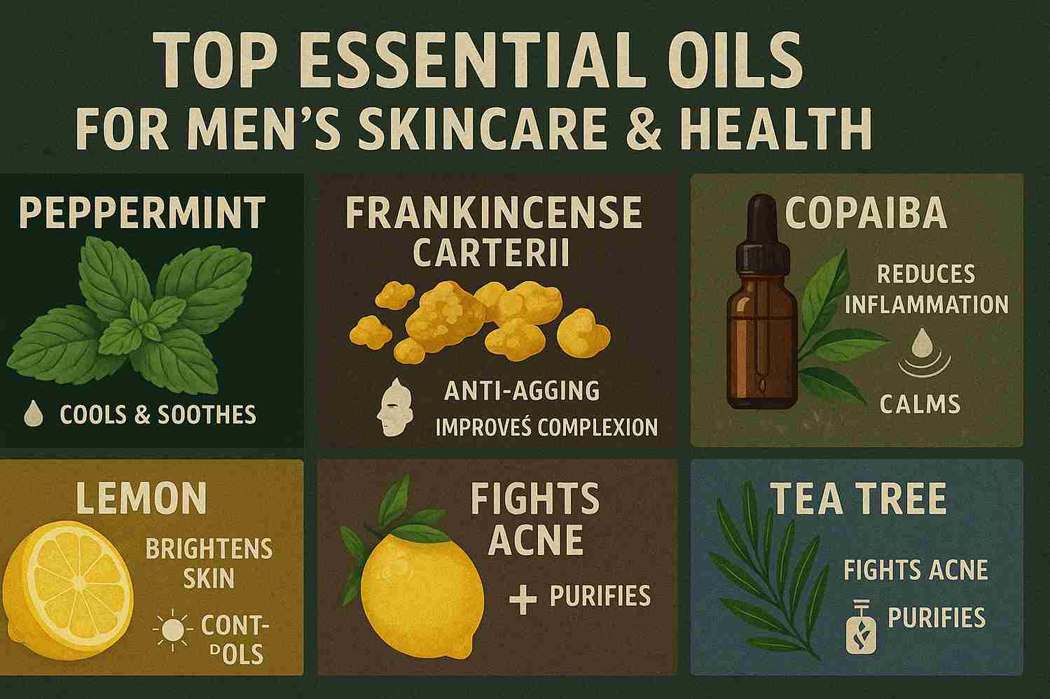 Top essential oils for men skincare and healthcare