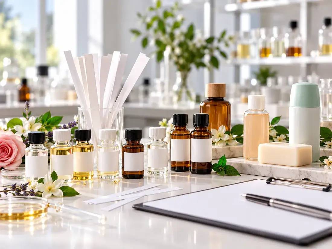 Fragrance oil sample bottles, smelling strips and FMCG product samples – FMCG fragrance ingredient enquiry