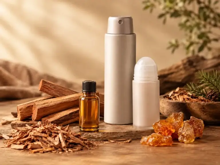 Musk and woody aroma chemicals for deodorants and body sprays